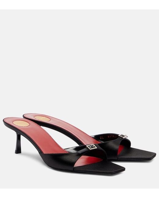Saint Laurent Brown Daisy 50 Satin Crepe Mules