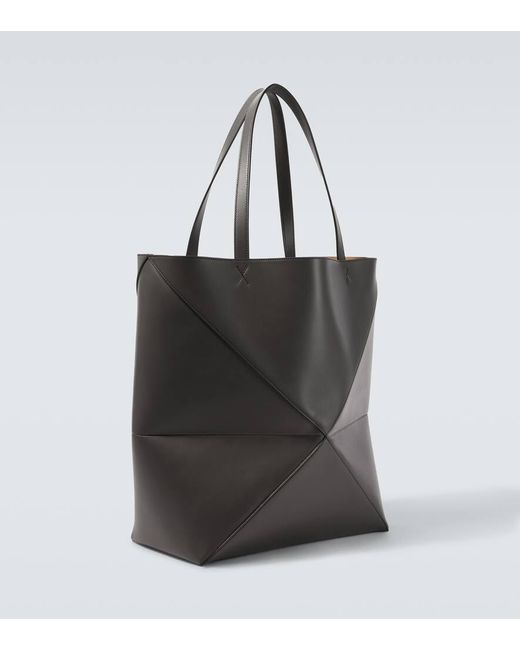 Loewe Black Puzzle Fold Xl Leather Tote Bag for men