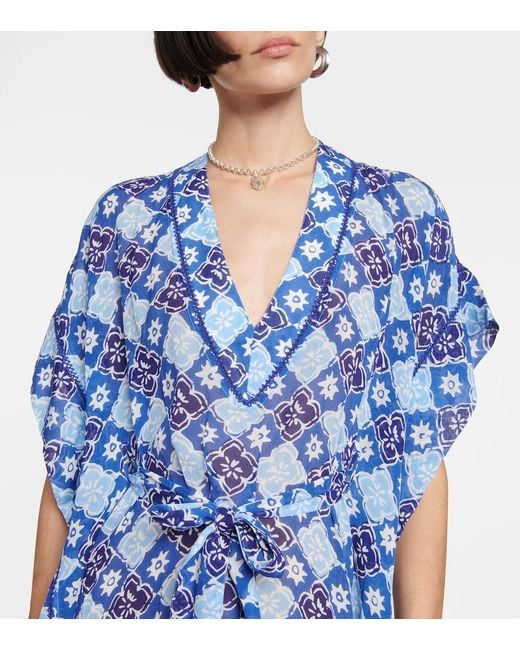 Poupette Blue Andrea Asymmetric Kaftan