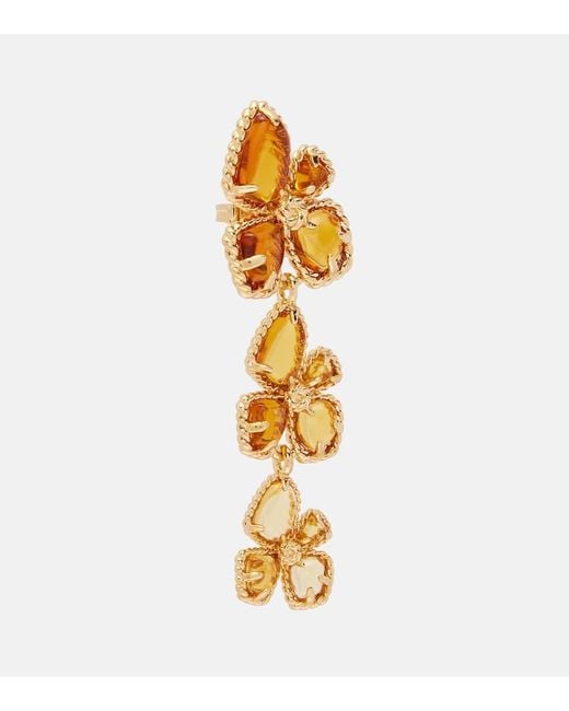 Zimmermann Metallic Bloom Large Embellished Drop Earrings