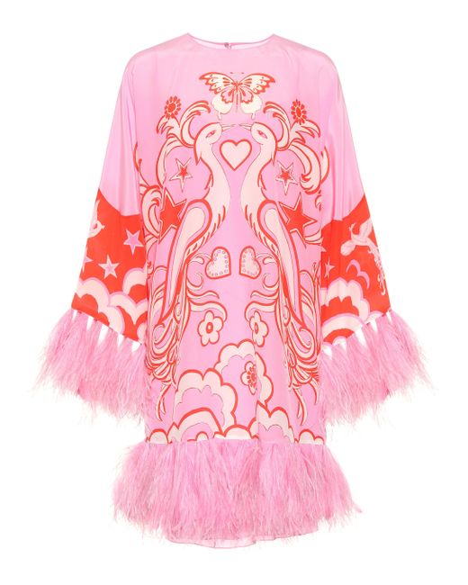 Valentino Pink Kleid mit Federn