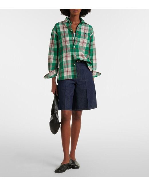 Polo Ralph Lauren Green Plaid Cotton Twill Shirt