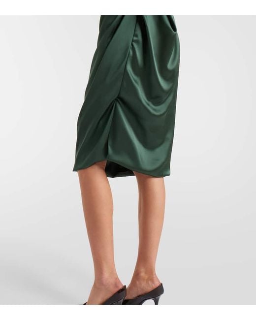 Vivienne Westwood Green Ginnie Amber Ruched Midi Dress