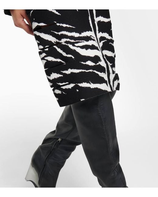Gonna matita zebra nero bianco di Alaïa in Black