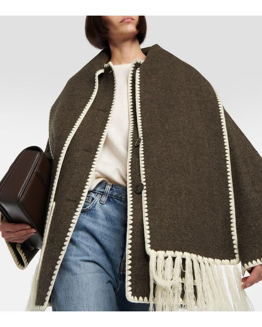 Totême  Brown Embroidered Scarf Jacket