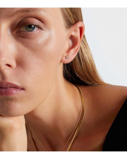 STONE AND STRAND White 14Kt Earrings With Diamonds