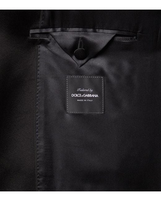 Dolce & Gabbana Black Wool And Silk-Blend Tuxedo Jacket for men