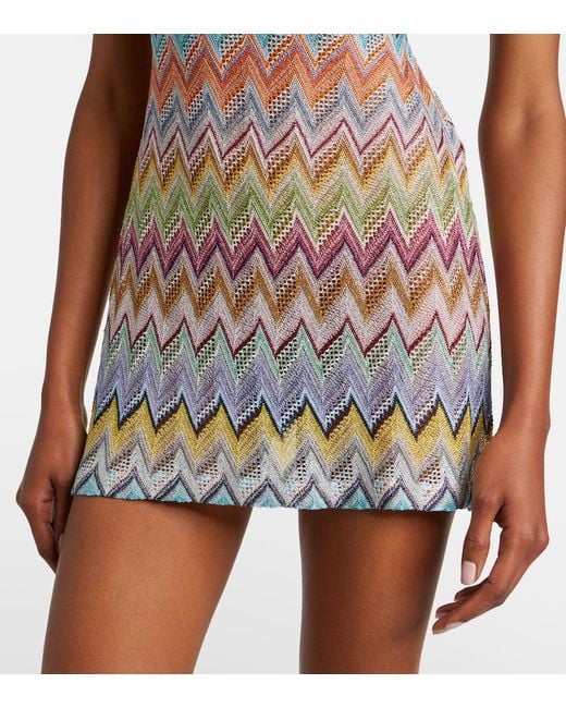Missoni Multicolor Zigzag Lame Minidress