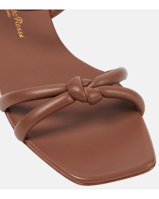 Gianvito Rossi Brown Juno Leather Sandals