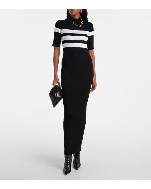 Jean Paul Gaultier Black Maxikleid Aus Jersey
