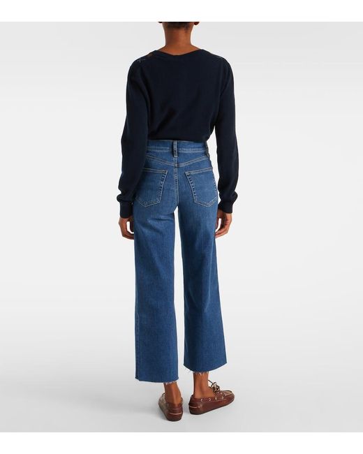 Jeans Anchos Le Slim Palazzo Crop FRAME de color Blue