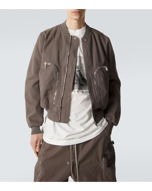 Rick Owens Brown Cotton Bomber Jacket for men