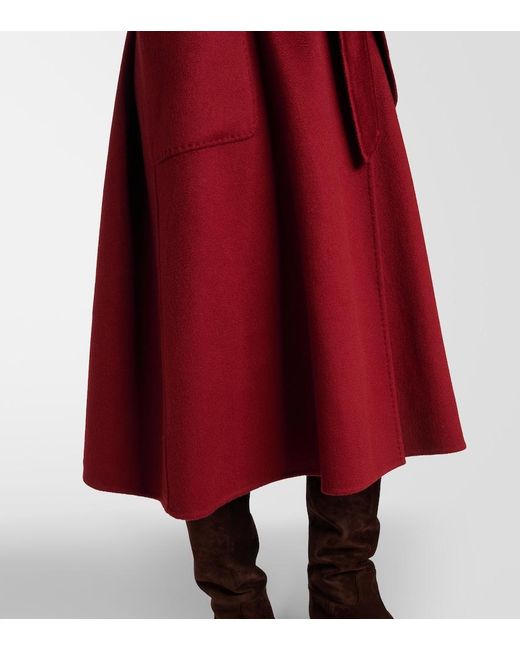 Max Mara Red Ludmilla Cashmere Wrap Coat