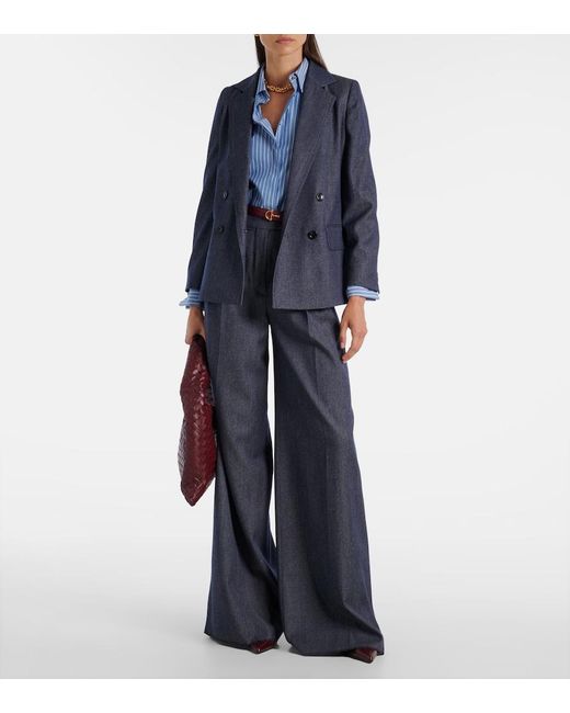 Max Mara Blue Locarno Virgin Wool Jacket