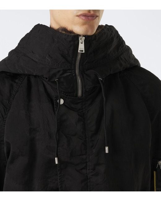 Fendi Black Shearling-Trimmed Technical Blouson Jacket for men