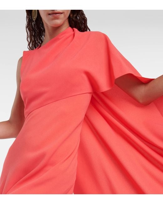 Roksanda Red Pascale Asymmetric Crepe Midi Dress