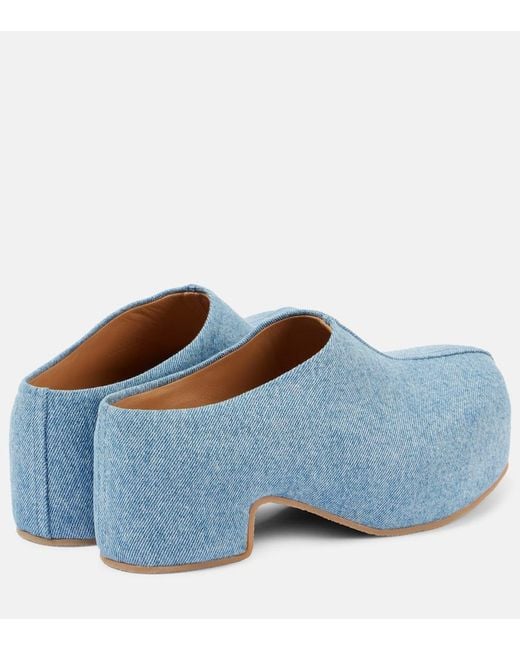 Dries Van Noten Blue Denim Clogs