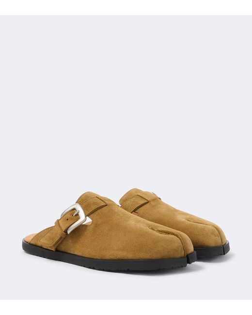 Maison Margiela Brown Tabi Suede Mules for men
