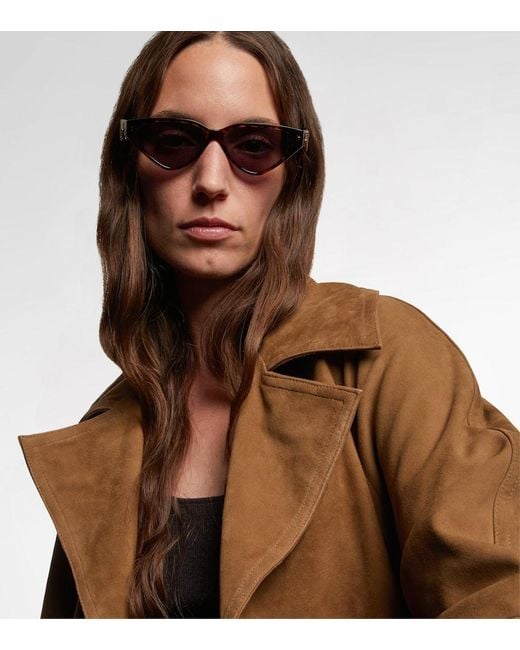 Fendi Brown Ff Diamonds Cat-Eye Sunglasses