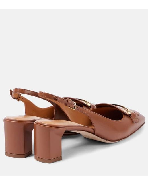Tod's Brown Slingback-Pumps 50 Aus Leder