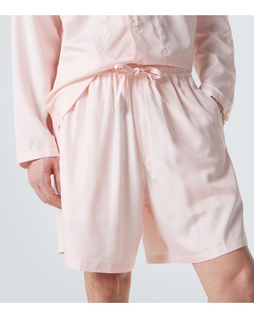 Umit Benan Pink Julian Paradiso Silk Shorts for men