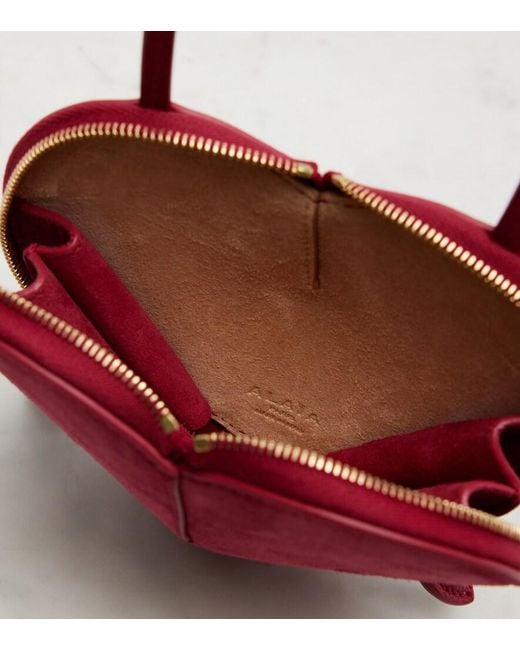 Alaïa Red Le Cour Leather And Suede Crossbody Bag