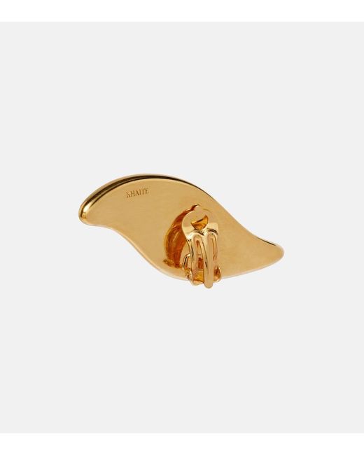 Khaite White Leaf Clip-On Earrings