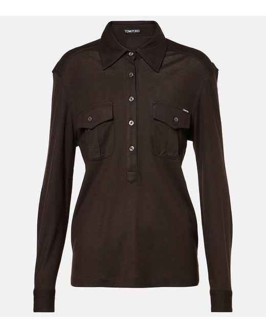 Tom Ford Black Jersey Top