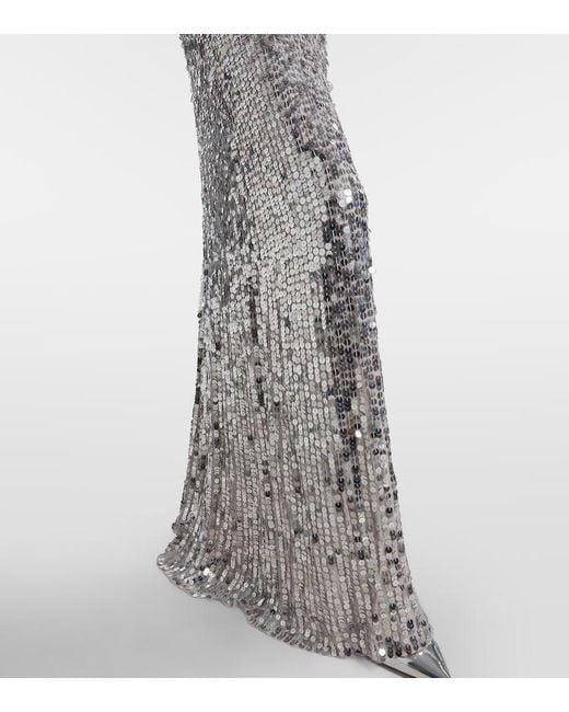 Jenny Packham Gray Eugenie Sequined Gown