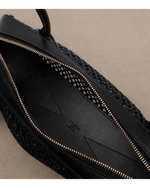 Alaïa Black Le Teckel Medium Woven Leather Shoulder Bag