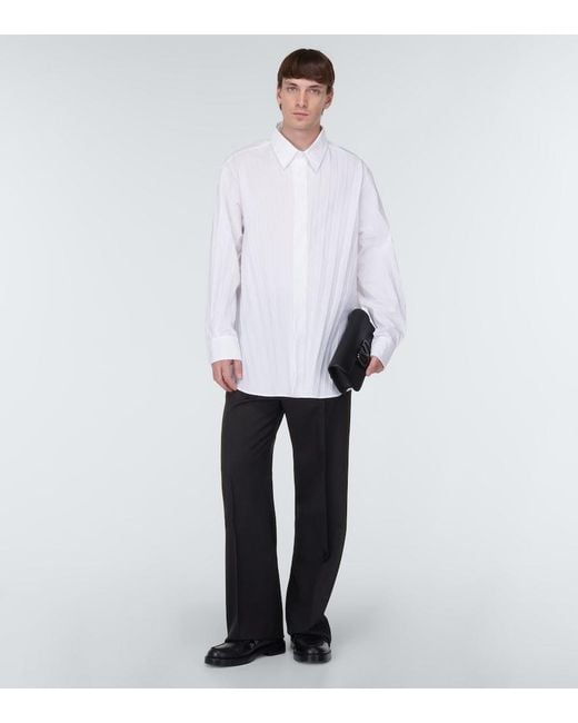 Valentino Black Straight Virgin Wool Pants for men