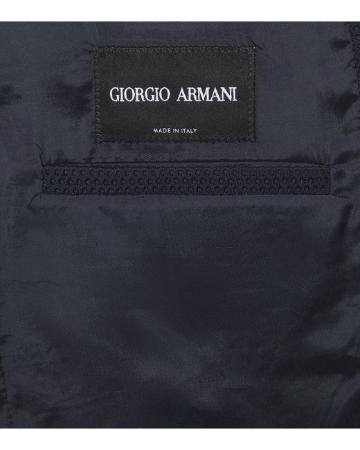 Giorgio Armani Black Waffle-Knit Blazer for men