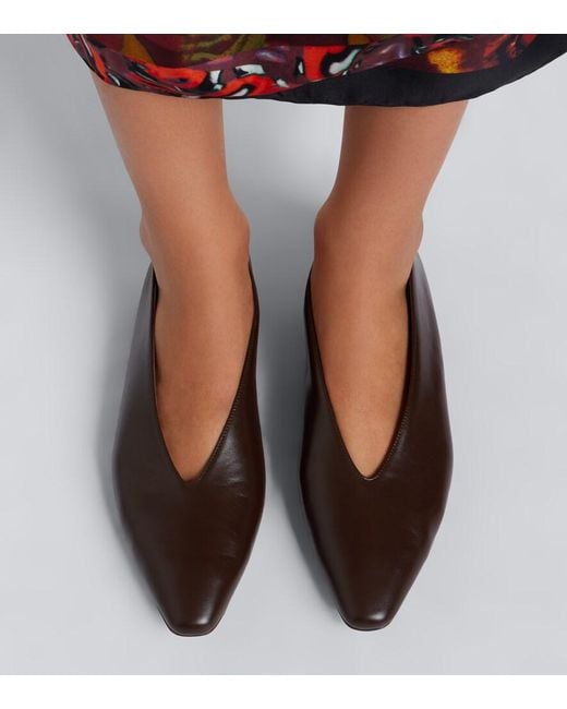 Jimmy Choo Brown Margot Leather Ballet Flats