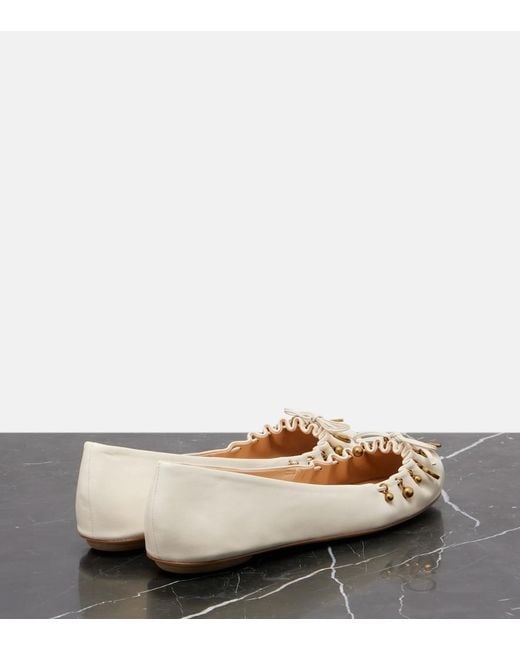 Chloé Natural Charms Leather Ballet Flats