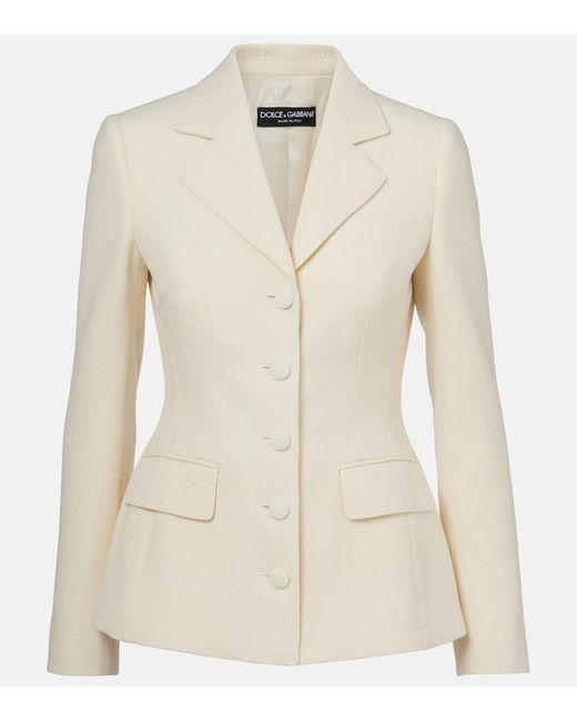 Dolce & Gabbana Natural Virgin Wool Blazer