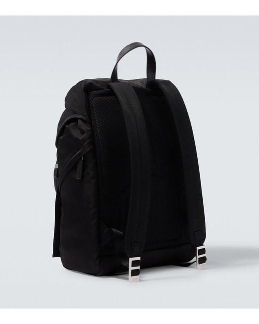 Prada Black Re-Nylon Logo Backpack for men