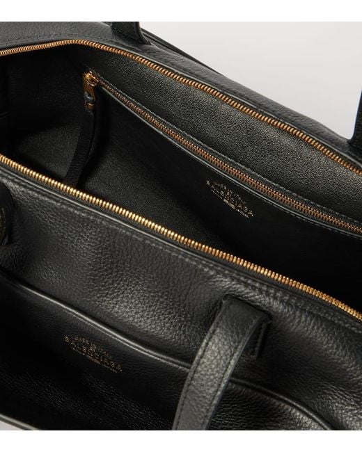 Balenciaga Black Carrie Medium Leather Bowling Bag