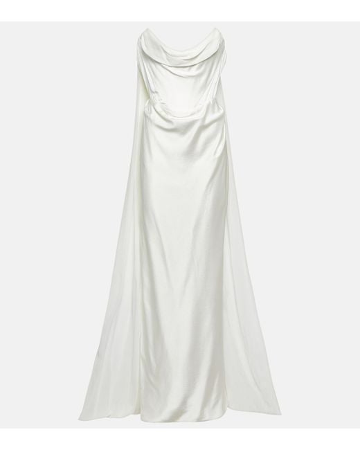 Robe longue de mariee Galaxy Cape en crepe Vivienne Westwood en coloris White