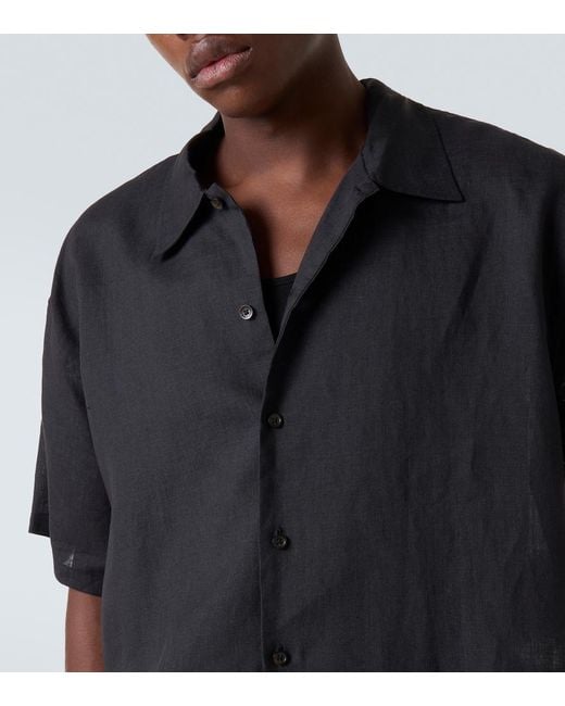 Commas Black Oversized Linen Shirt for men