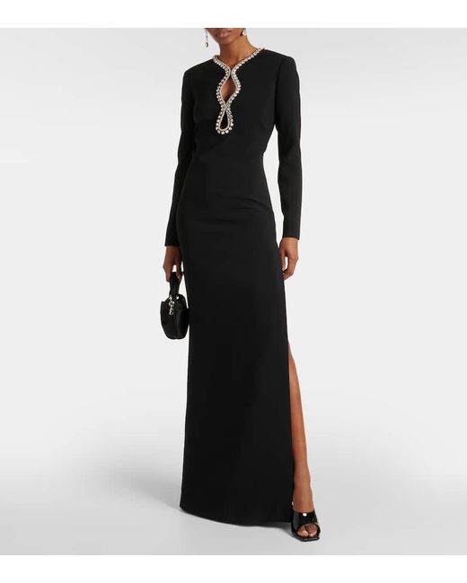 Vestido de fiesta adornado con aberturas Elie Saab de color Black
