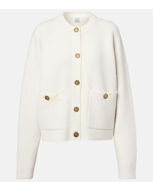 Totême White Wool And Cashmere-Blend Cardigan
