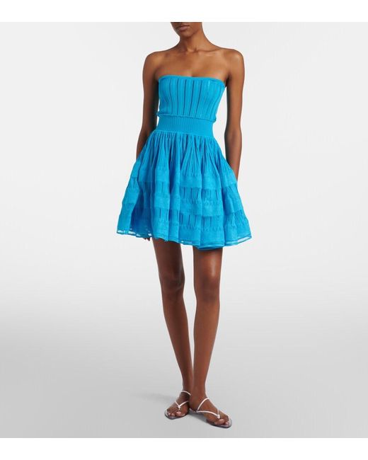 Alaïa Blue Knitted Minidress