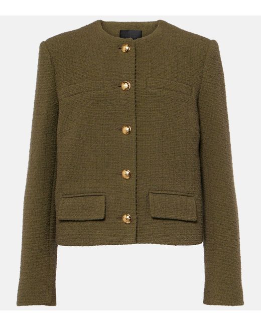 Nili Lotan Green Paige Cotton-blend Boucle Jacket