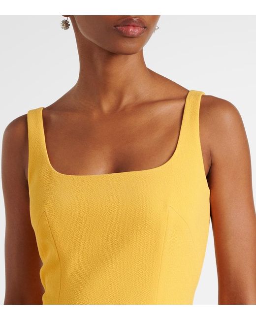 Emilia Wickstead Yellow Neith Crepe Midi Dress