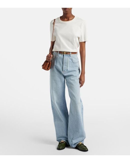 Bottega Veneta White Intrecciato Cotton Jersey T-Shirt