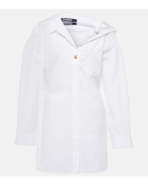 Vestido La Mini Robe Chemise de algodon Jacquemus de color White