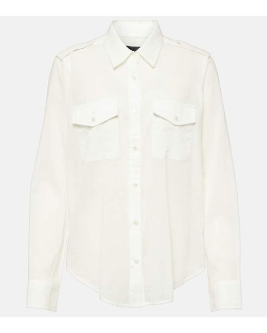Camisa Jora en gasa de algodon Nili Lotan de color White
