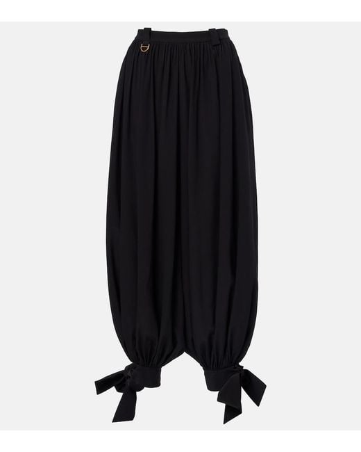 Chloé Black Silk Crepe De Chine Balloon Pants