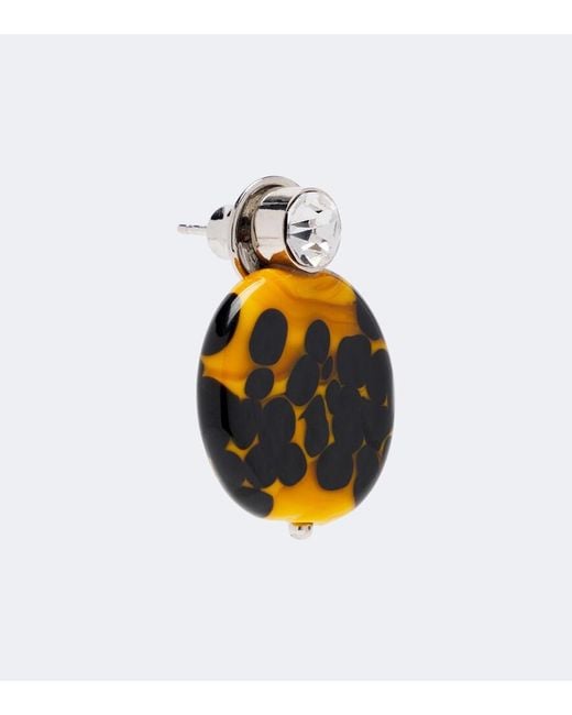 Dries Van Noten Orange Embellished Earrings