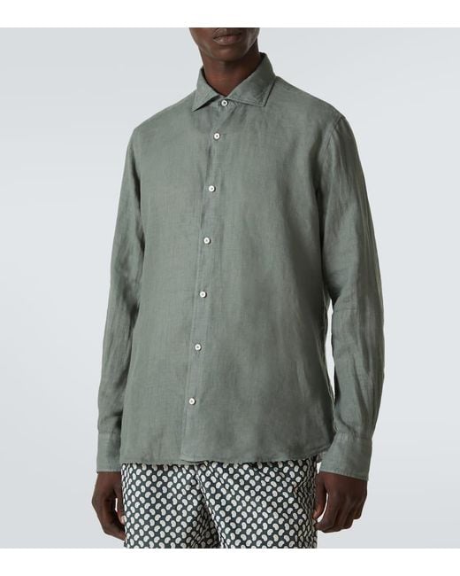 Camicia Nick di Fedeli in Green da Uomo